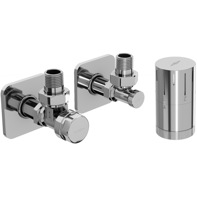 Mexen G05 hoekige thermostaatset met kap S, chroom - W901-958-909-01