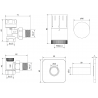 Mexen G05 thermostatisches Winkelsatz mit Verkleidung S, weiß - W901-958-909-20