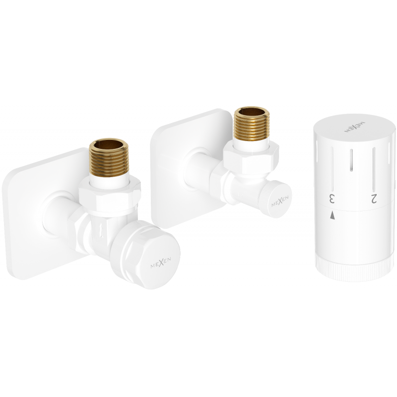 Mexen G05 ensemble thermostatique angulaire avec cache S, blanc - W901-958-909-20