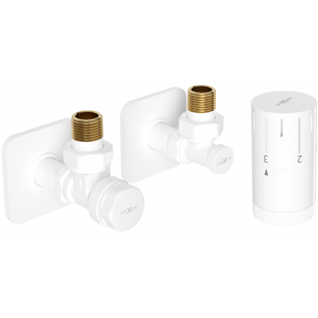 Mexen G05 ensemble thermostatique angulaire avec cache S, blanc - W901-958-909-20