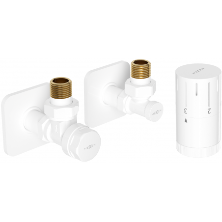 Mexen G05 hoek thermostatische set met rozet S, wit - W901-958-909-20