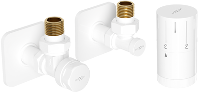 Mexen G05 vinkeltermostatset med täckfläns S, vit - W901-958-909-20