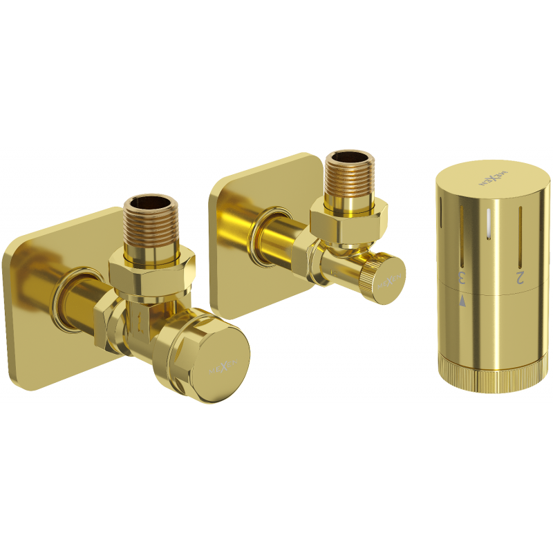 Mexen G05 hoek thermostatische set met S-afdekking, goud - W901-958-909-50
