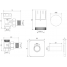 Mexen G05 kutni termostatski set s maskom S, antracit - W901-958-909-66