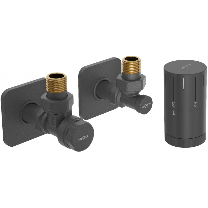 Mexen G05 angular thermostatic set with cover S, anthracite - W901-958-909-66