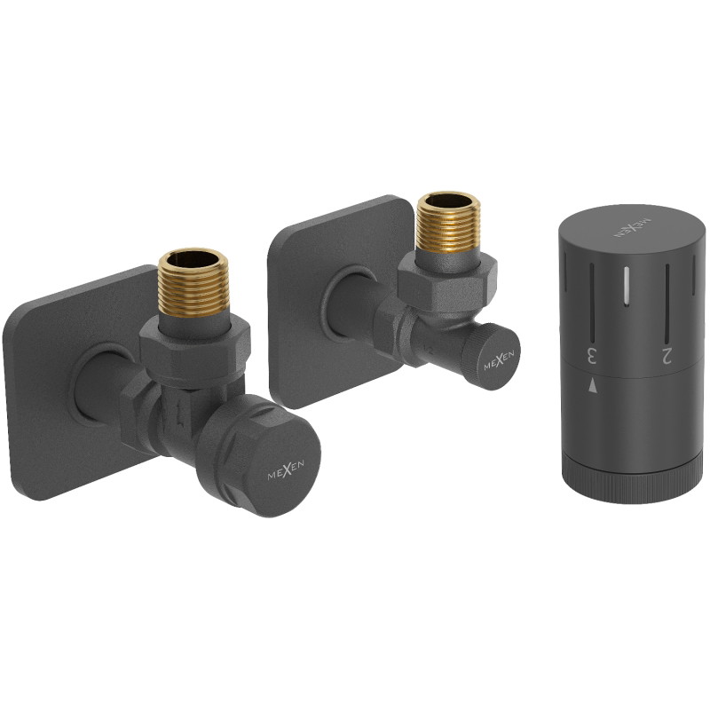 Mexen G05 kutni termostatski set s maskom S, antracit - W901-958-909-66