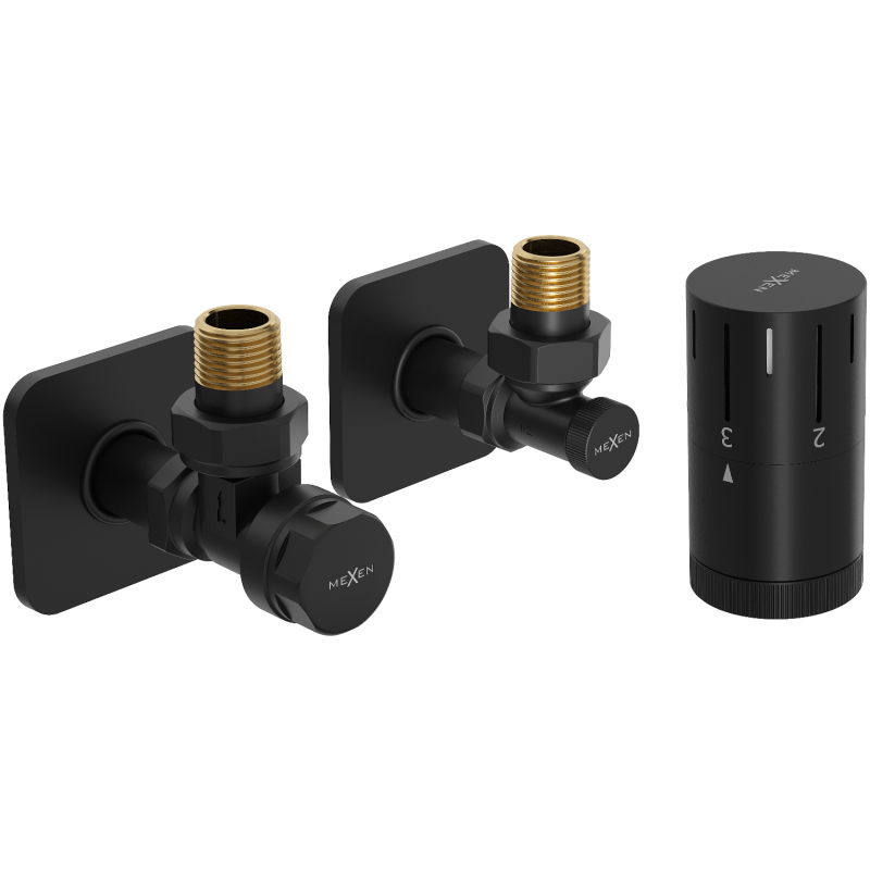 Mexen G05 ensemble thermostatique angulaire avec cache S, noir - W901-958-909-70