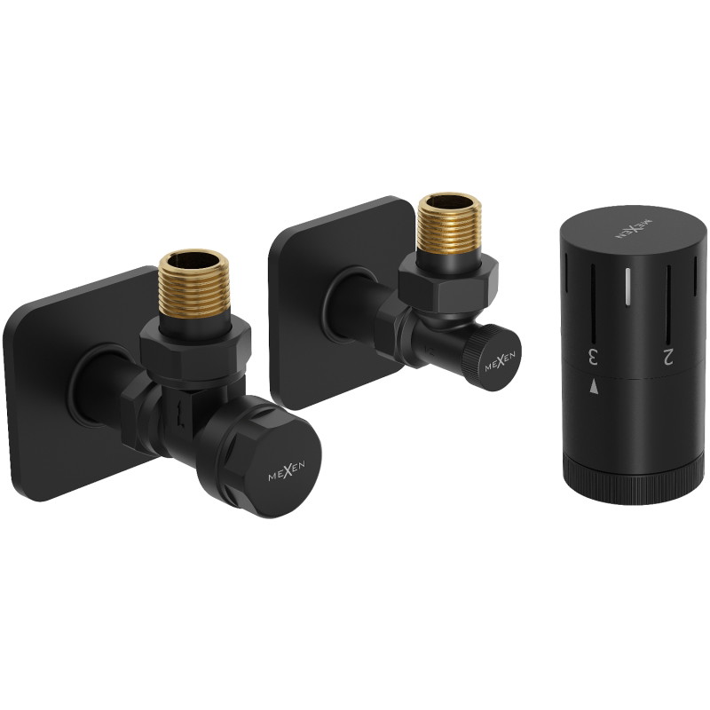 Mexen G05 kutni termostatski set s maskom S, crni - W901-958-909-70