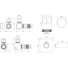 Mexen G05 axiaal thermostatisch set met S-afdekking, antraciet - W903-958-909-66