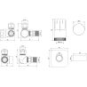 Mexen G05 zestaw termostatyczny osiowy z maskownicą S, czarny - W903-958-909-70
