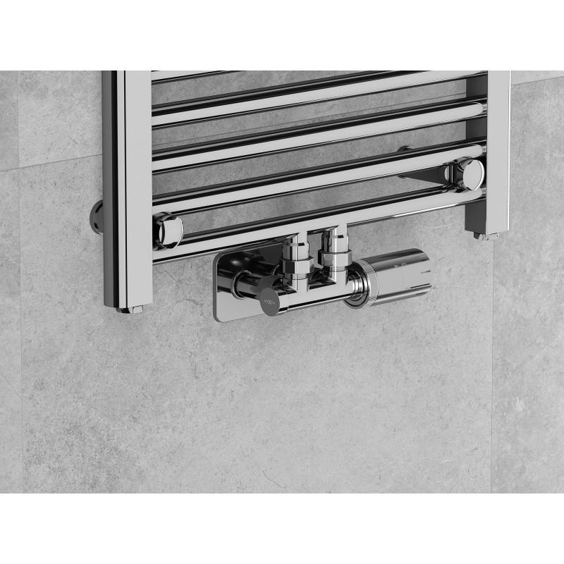 Mexen G05 kutni termostatski set s maskom S, Duplex, DN50, krom - W907-958-910-01