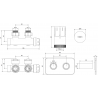 Mexen G05 hoek thermostatisch set met S-afdekking, Duplex, DN50, chroom - W907-958-910-01