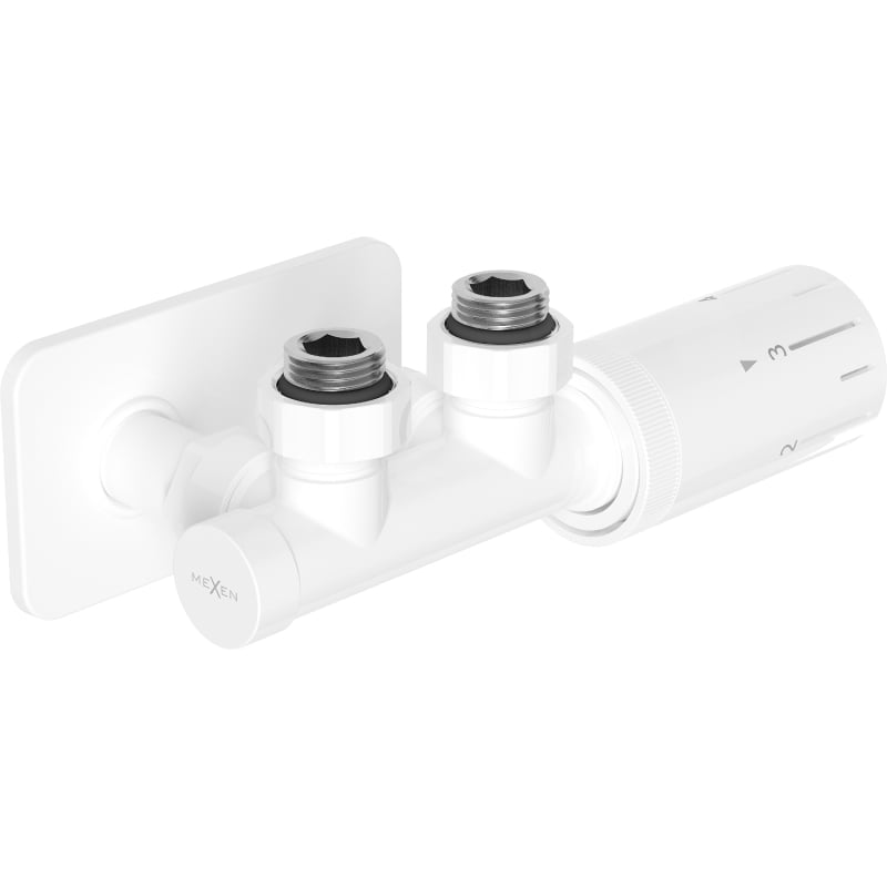 Mexen G05 kutići termostatski set s maskom S, Duplex, DN50, bijeli - W907-958-910-20