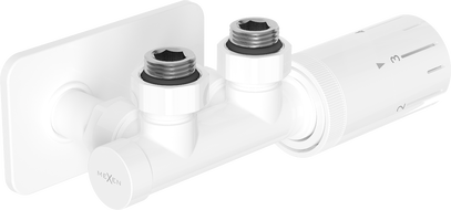 Mexen G05 hoek thermostaatset met afdekking S, Duplex, DN50, wit - W907-958-910-20
