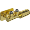 Mexen G05 Thermostatic Angle Set with Rosette S, Duplex, DN50, Gold - W907-958-910-50