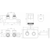 Mexen G05 Thermostat-Set, Winkel mit Abdeckung S, Duplex, DN50, Anthrazit - W907-958-910-66