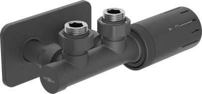 Mexen G05 Thermostat-Sets mit Eckventil und Abdeckung S, Duplex, DN50, Anthrazit - W907-958-910-66