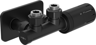 Mexen G05 hoek thermostaatset met afdekplaat S, Duplex, DN50, zwart - W907-958-910-70