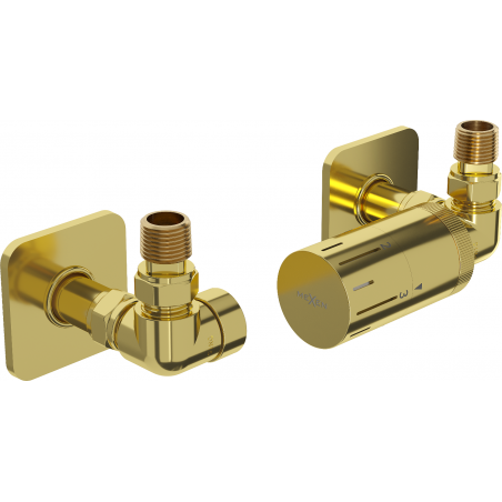 Mexen G05 axial termostatset med täckplatta S, guld - W903-958-909-50