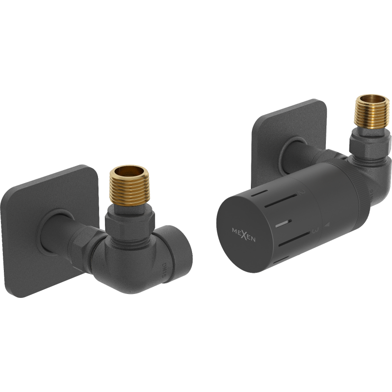 Mexen G05 axiaal thermostatisch set met S-afdekking, antraciet - W903-958-909-66