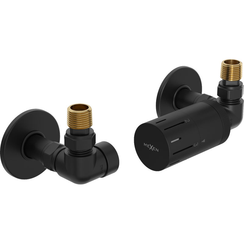 Mexen G05 Thermostat-Set axial mit Blende R, schwarz - W903-958-904-70