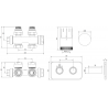 Mexen G05 thermostatische set hoekig/recht met afdekrozet S, Duplex, DN50, wit - W908-958-910-20