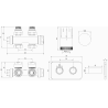 Mexen G05 thermostatisches Set, abgewinkelt/gerade mit Abdeckung S, Duplex, DN50, weiß - W908-958-910-20