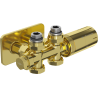 Mexen G05 angled/straight thermostatic set with S cover, Duplex, DN50, gold - W908-958-910-50
