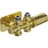 Mexen G05 thermostatic set, angle/straight with S cover, Duplex, DN50, gold - W908-958-910-50