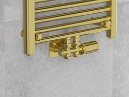 Mexen G05 termostaatiline komplekt nurgaga/sirge kattega S, Duplex, DN50, kuldne - W908-958-910-50