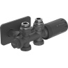 Mexen G05 angled/straight thermostatic set with S cover, Duplex, DN50, anthracite - W908-958-910-66