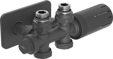 Mexen G05 Thermostat-Set Winkel/Gerader mit Abdeckung S, Duplex, DN50, Anthrazit - W908-958-910-66