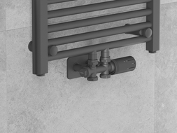 Mexen G05 vinklad/rak termostatset med S-täckskiva, Duplex, DN50, antracit - W908-958-910-66