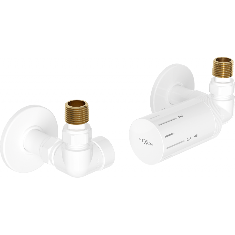 Mexen G05 Axial Thermostat-Set mat enger R-Ofdeckung, wäiss - W903-958-904-20