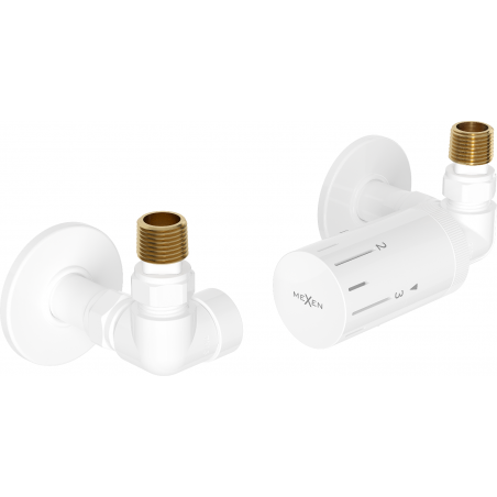 Mexen G05 Axial Thermostat-Set mit Abdeckung R, weiß - W903-958-904-20