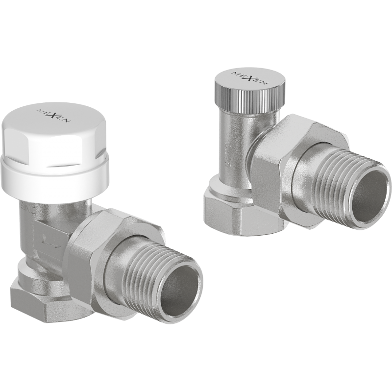 Mexen angular radiator valves, nickel - W913-012-01