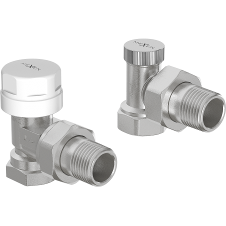 Mexen angular radiator valves, nickel - W913-012-01