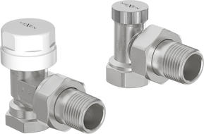 Mexen Uni-Term angled radiator valves, nickel - W913-012-01