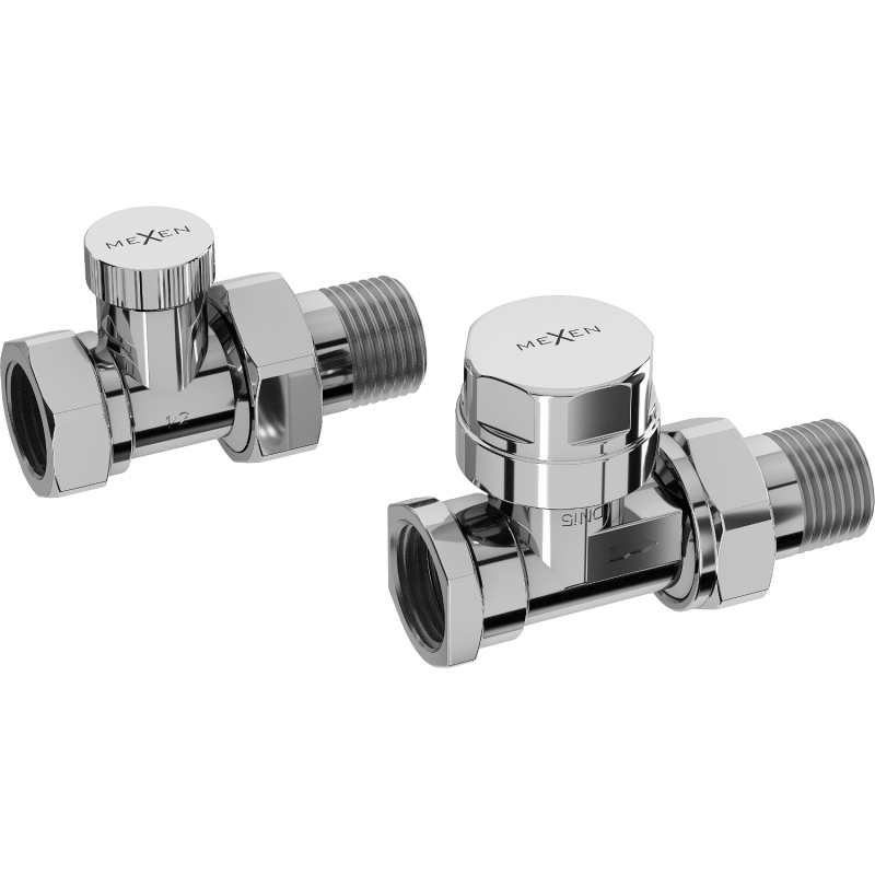 Mexen Uni-Term gerade Heizkörperventile, Chrom - W902-000-01