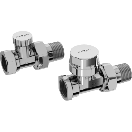 Mexen Uni-Term gerade Heizkörperventile, Chrom - W902-000-01
