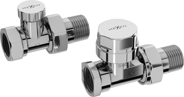 Mexen Uni-Term ravni radiatorski ventili, krom - W902-000-01