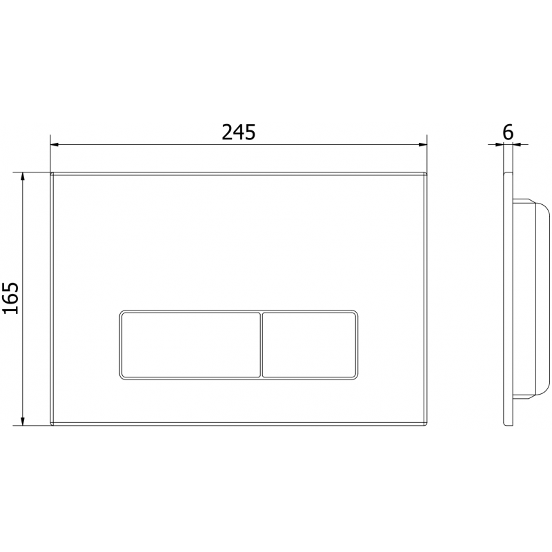 Mexen Fenix 13 slim spoelknop, mat chroom - 601302