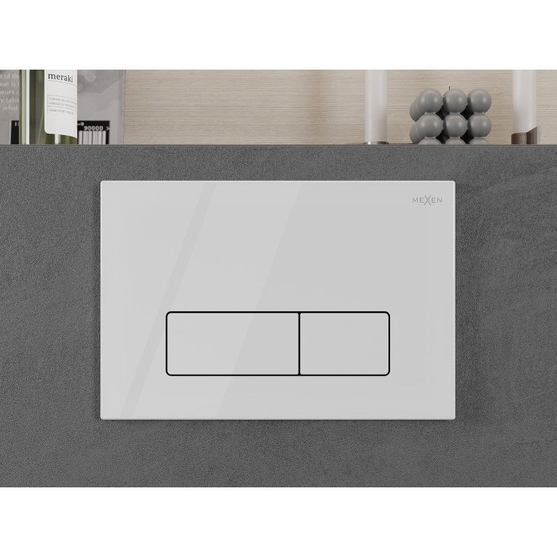 Mexen Fenix 13 pulsante di scarico Slim, bianco lucido - 601300