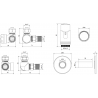 Mexen G00 termostaatiline nurkliide komplekt maskeerimisdetailiga R, antratsiit - W903-900-904-66