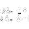 Mexen G00 ensemble thermostatique axiale avec cache R, noir - W903-900-904-70