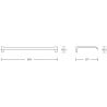 Mexen Lea double towel rack, gold - 7026025-50