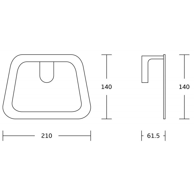 Mexen Lea perchero para toallas, negro - 7026032-70