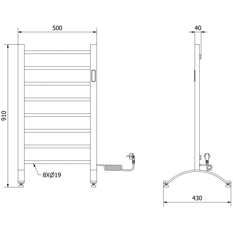 Mexen Oso 2-in-1 electric heater freestanding 910 x 500 mm, 200 W, white - W304-0910-500-00-20