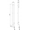 Mexen Pino radiador eléctrico con colgadores para toallas 1405 x 137 mm, 150 W, blanco - W301-1405-137-00-20