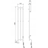 Mexen Pino radiador eléctrico con colgadores para toallas 1405 x 242 mm, 200 W, blanco - W301-1405-242-00-20